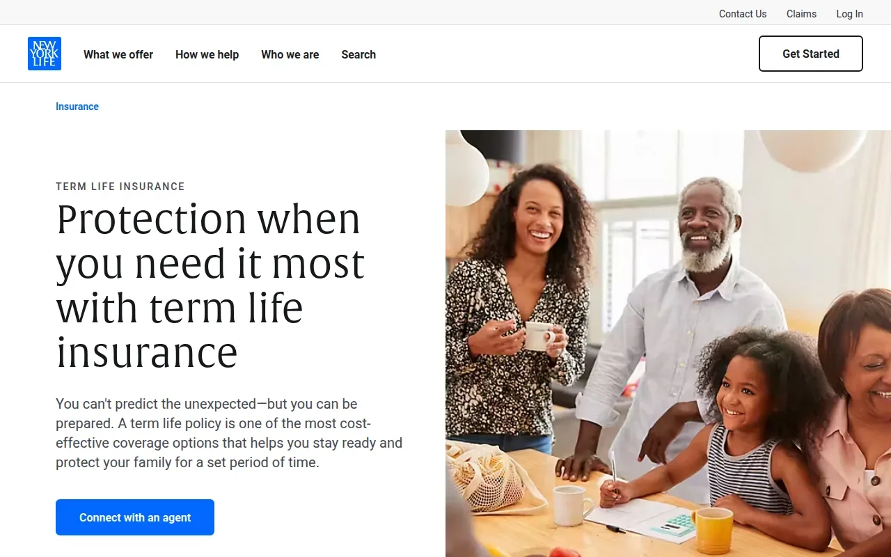 Screenshot of the Level Premium Convertible Term by New York Life website