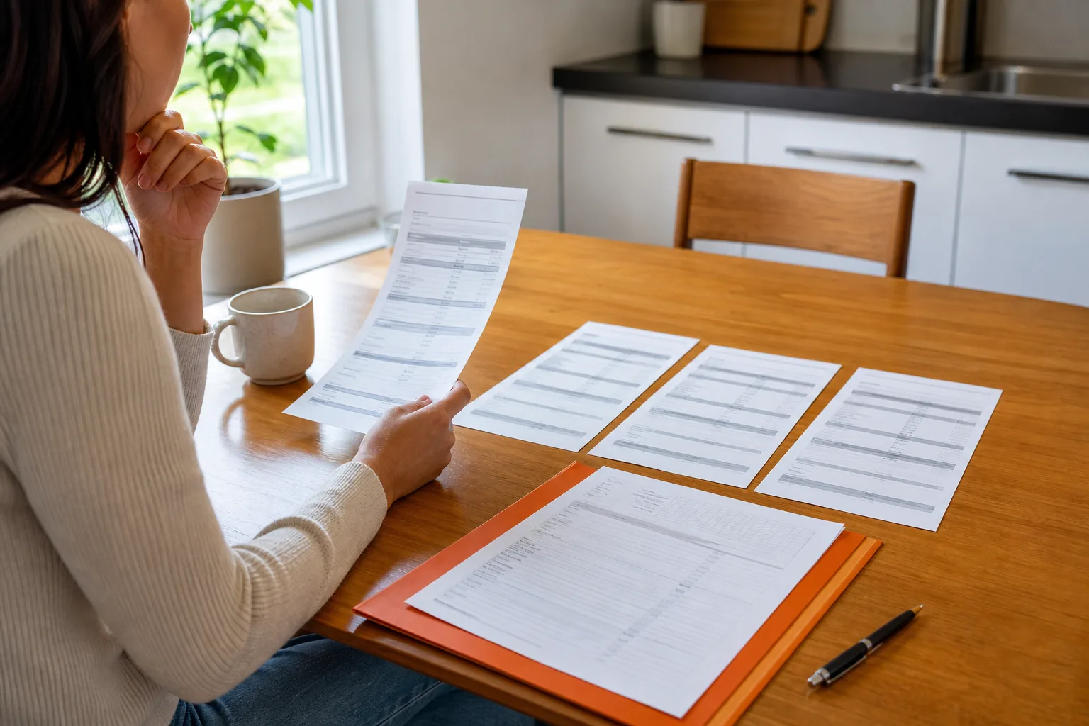 homeowner comparing mortgage protection insurance quotes and policy terms.