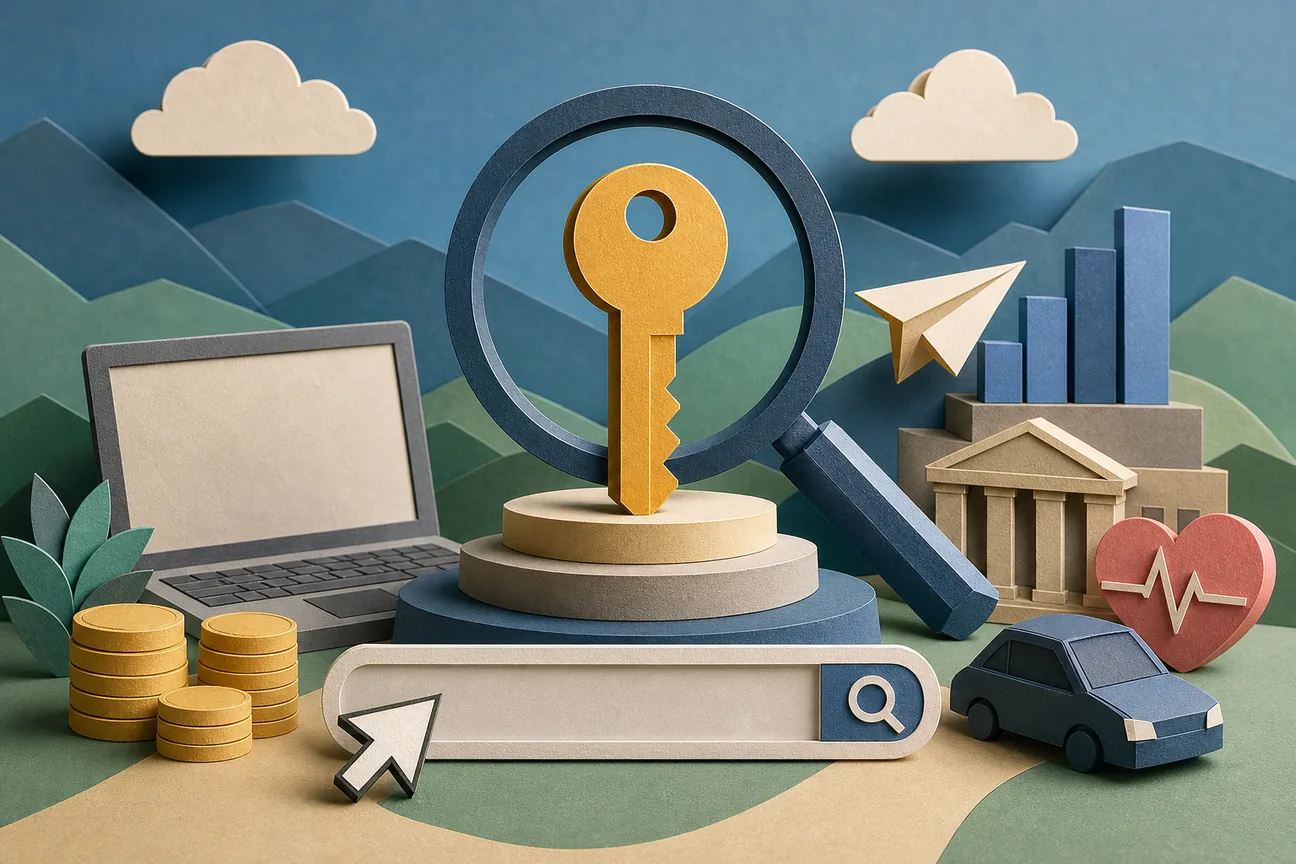 Papercraft illustration of Top Most Expensive Keywords by Google Ads CPC