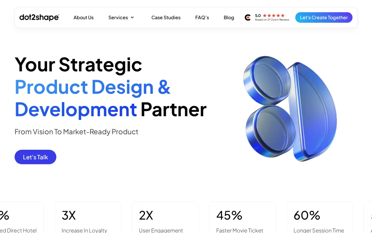Screenshot of the Dot2Shape website