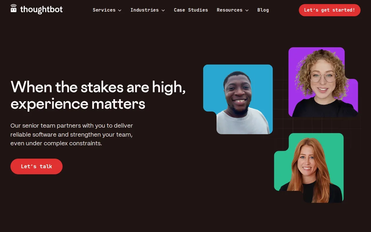 Screenshot of the ThoughtBot website