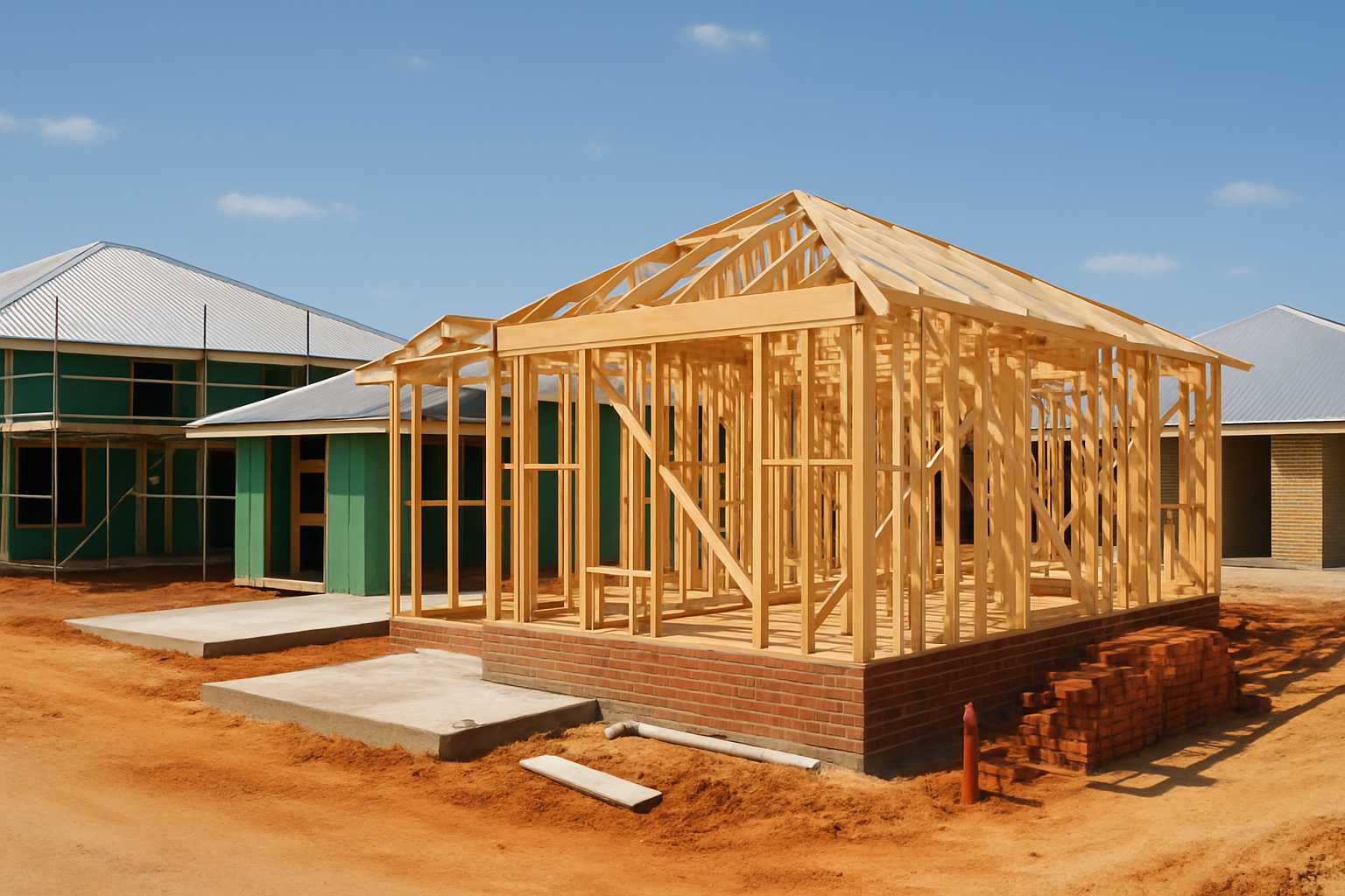 A new home construction site in WA with building stages visible. Alt: Construction home loans WA funding new home builds in Western Australia.