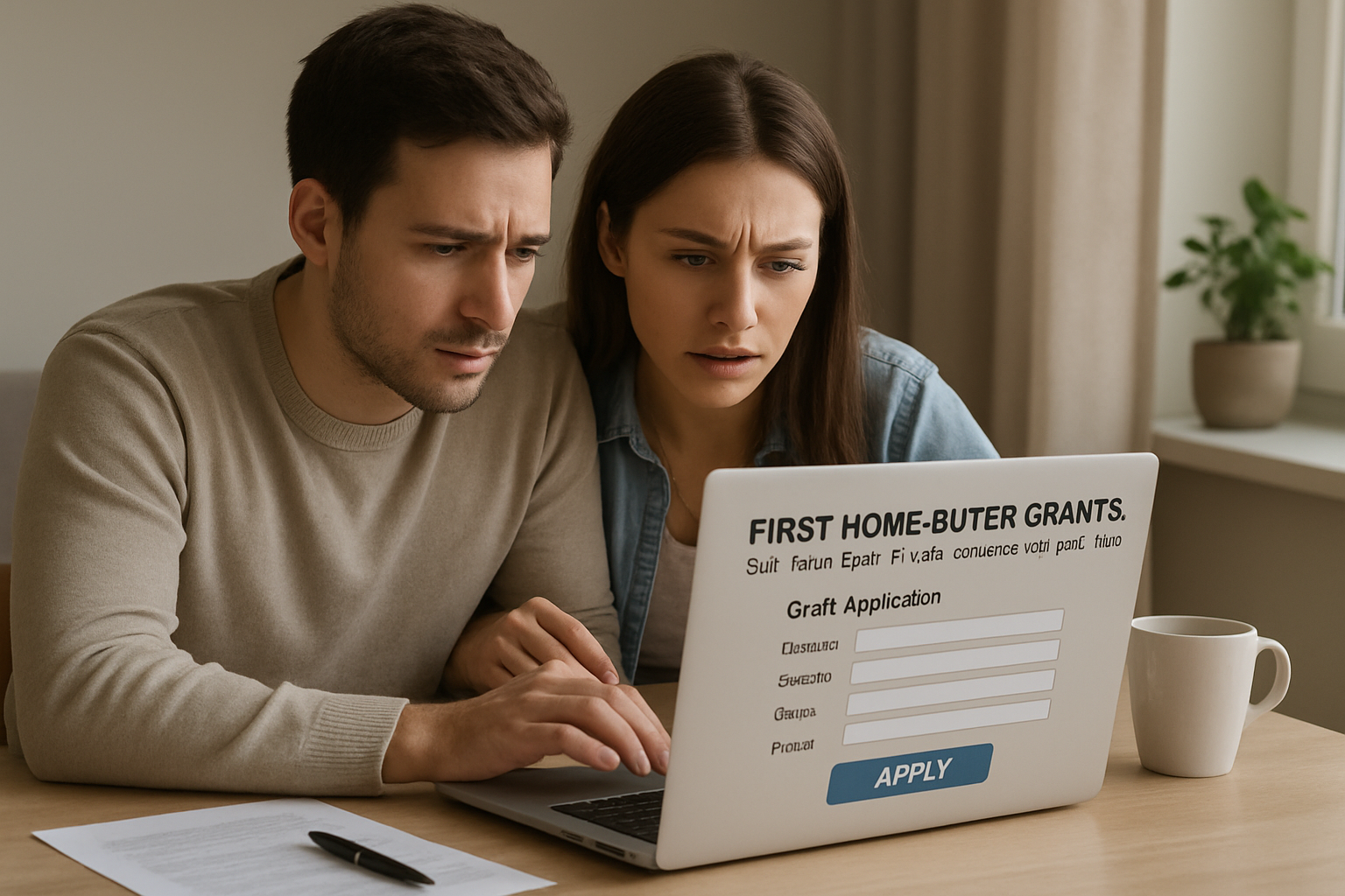 First home buyers submitting grant applications online. Alt: Step-by-step guide to apply for first home buyer grants WA.