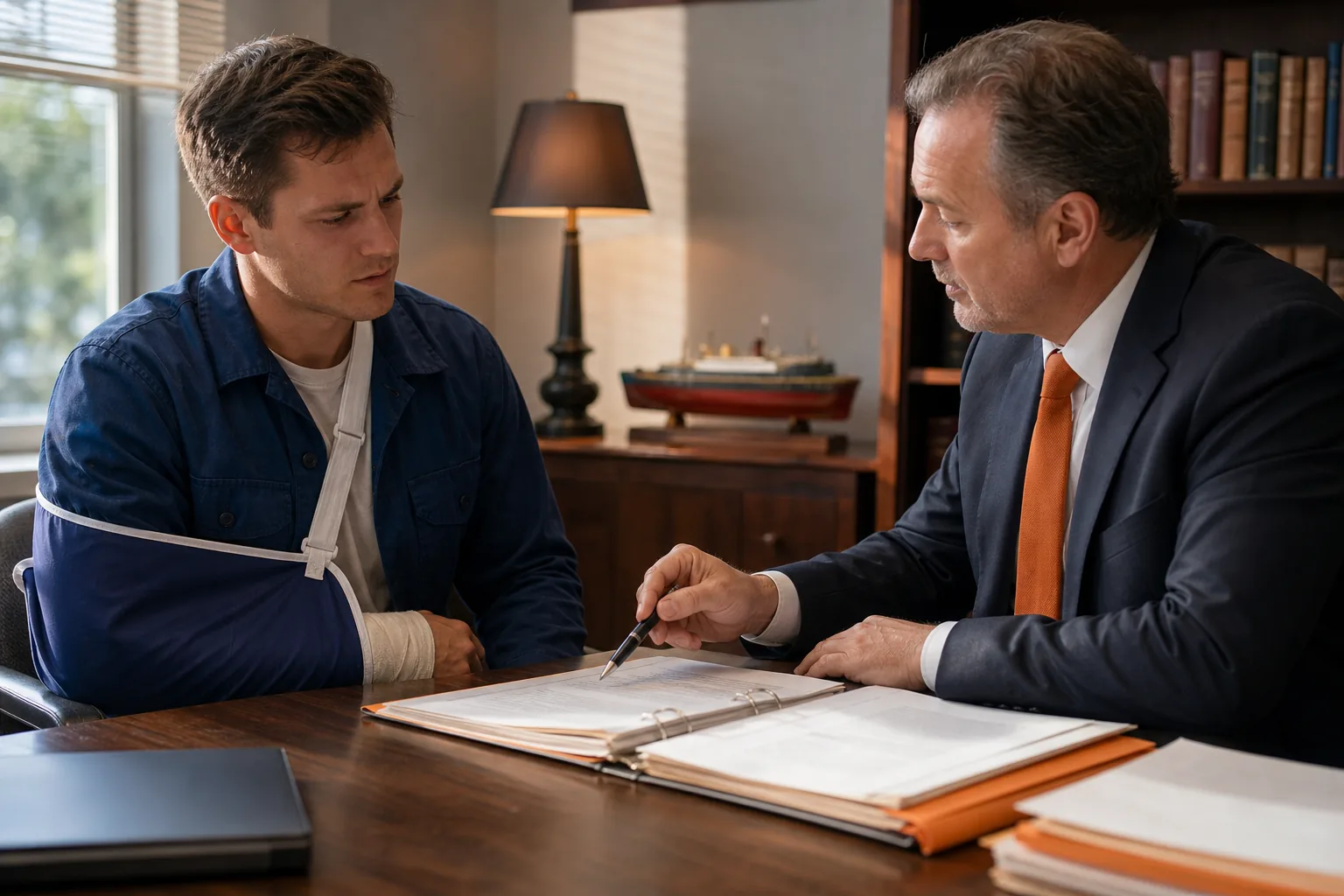 Consultation with a navy injury lawyer about a maritime injury claim