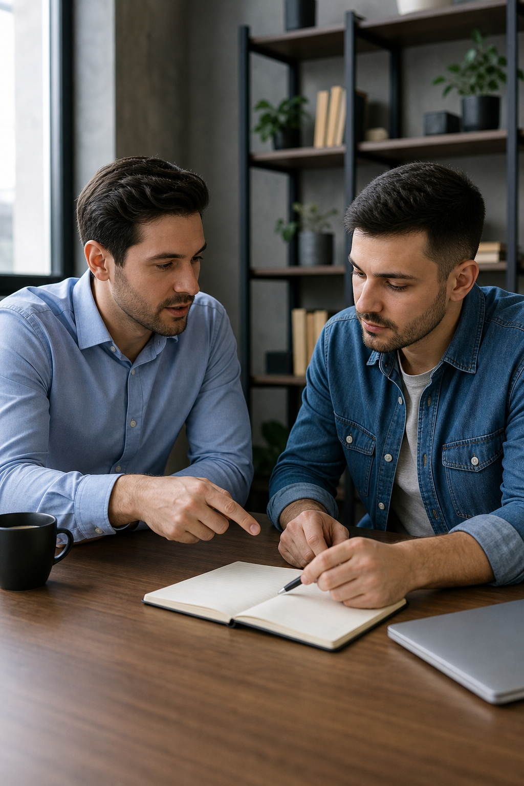 A photorealistic scene showing a home gathering where a distributor explains products to friends, illustrating MLM in action. Alt: MLM social selling concept in a real‑world setting.