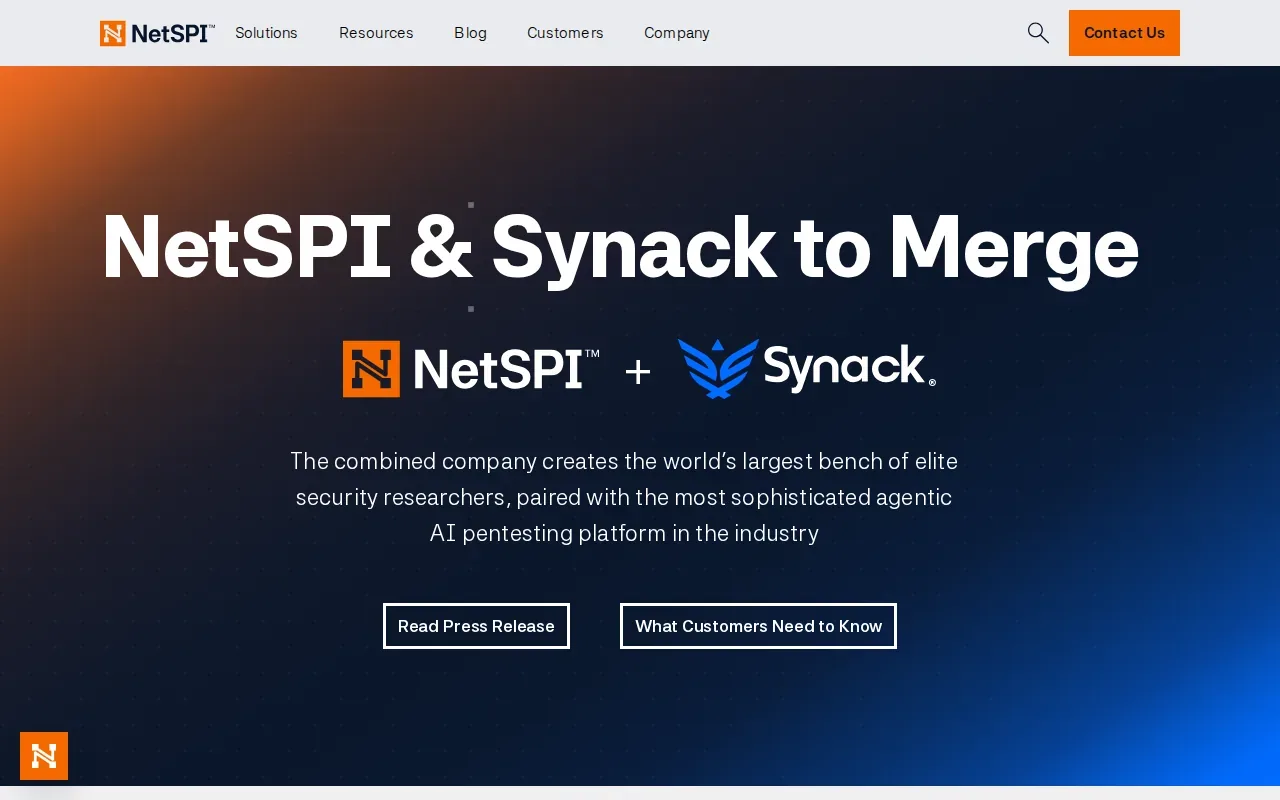 Screenshot of the NetSPI website
