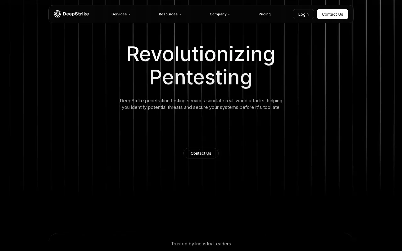 Screenshot of the DeepStrike website