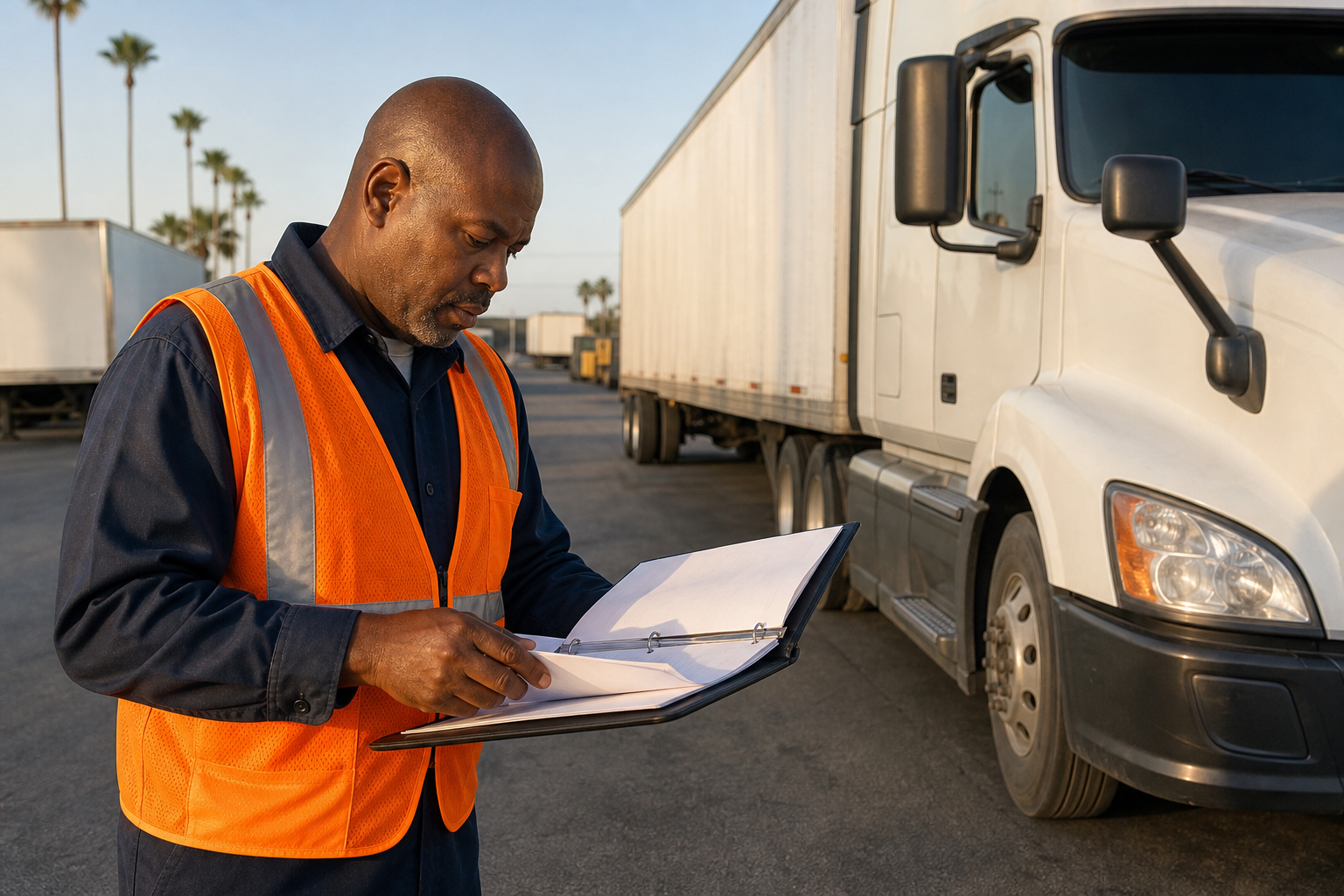 CDL-A driver checking documents before applying for new CDL driver jobs.