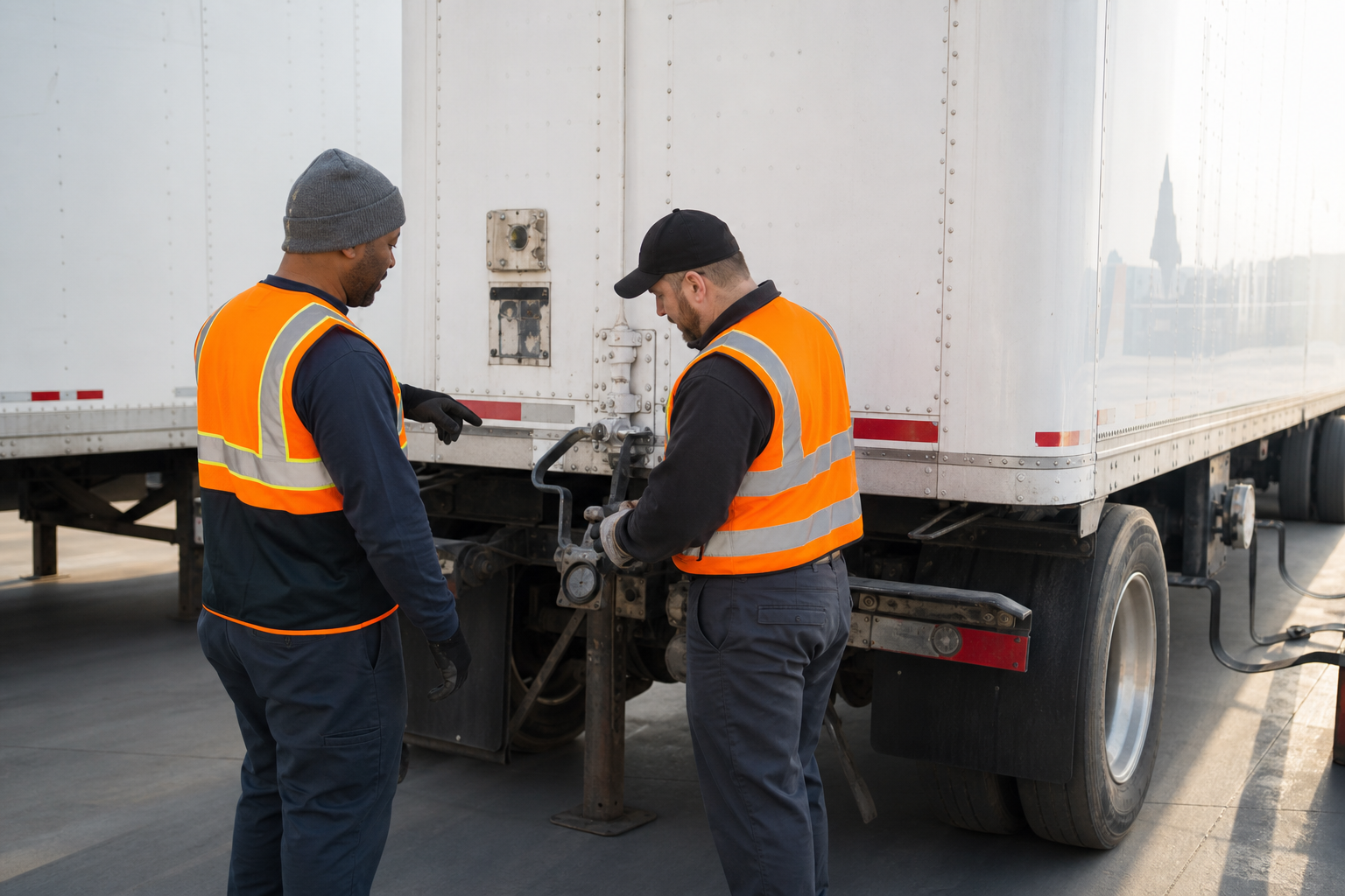 Team CDL-A drivers preparing for safe FedEx linehaul work.