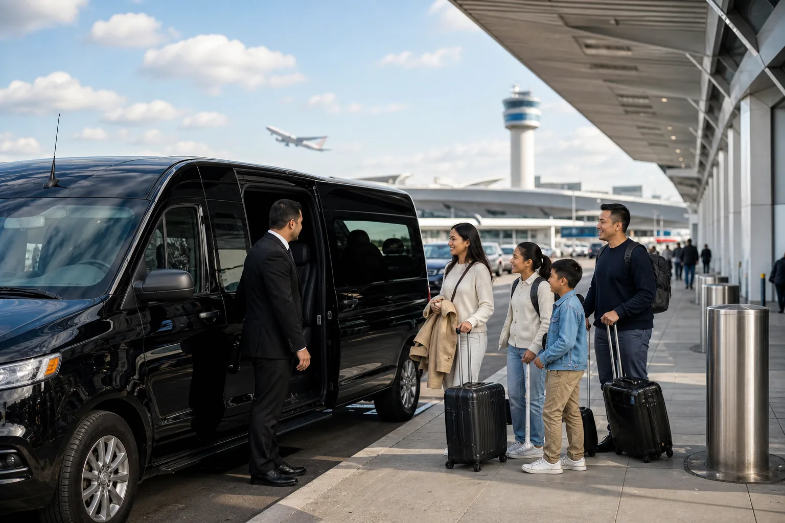 Airport pickup planning and operator verification for a private New York van service.