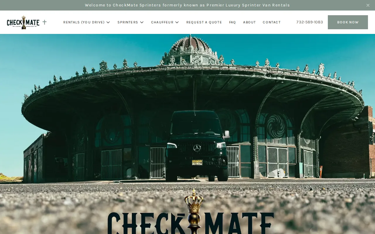 Screenshot of the Checkmate Sprinters website