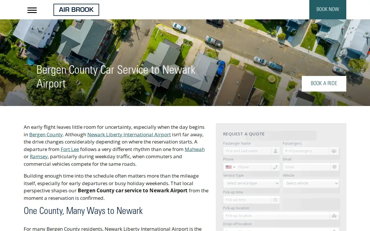 Screenshot of the Air Brook Worldwide website