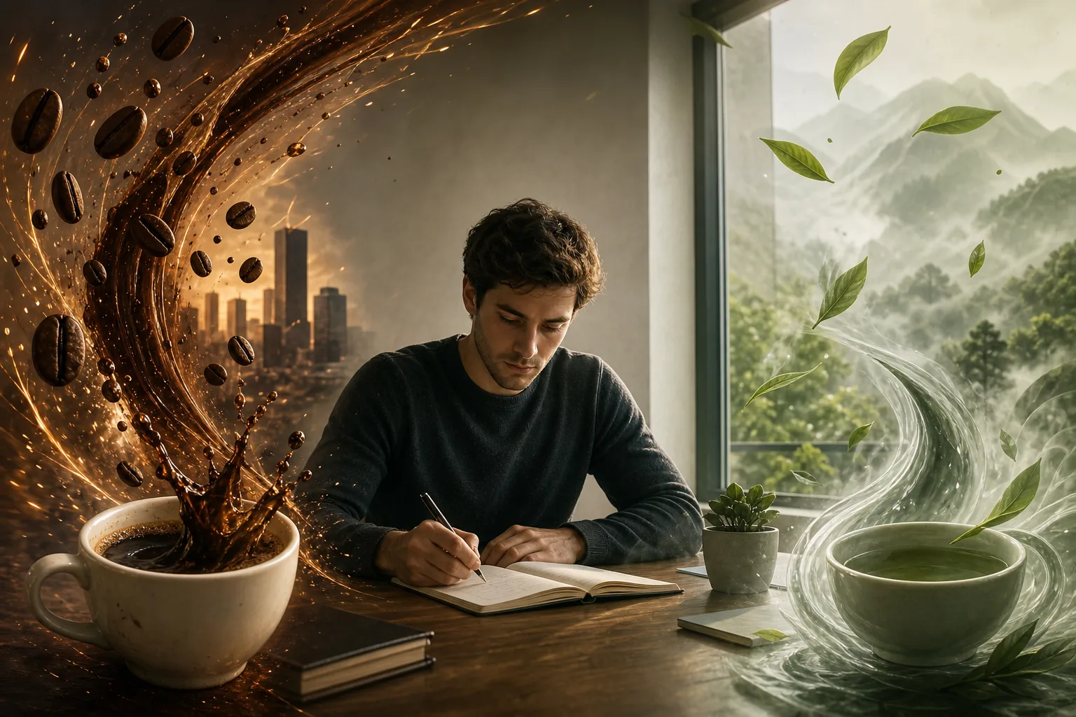 Illustration for Caffeine + L-Theanine