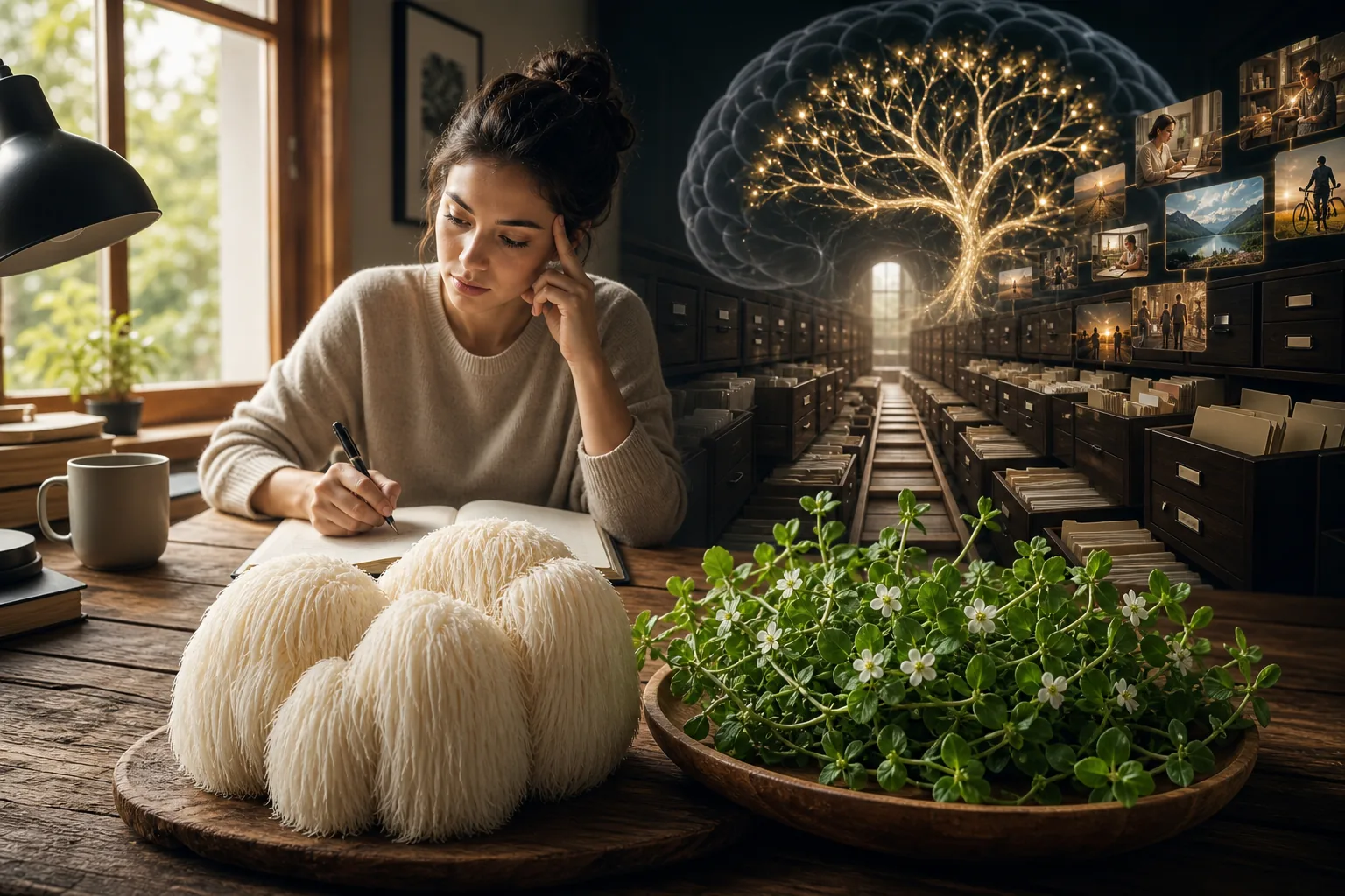 Illustration for Lion’s Mane + Bacopa Monnieri