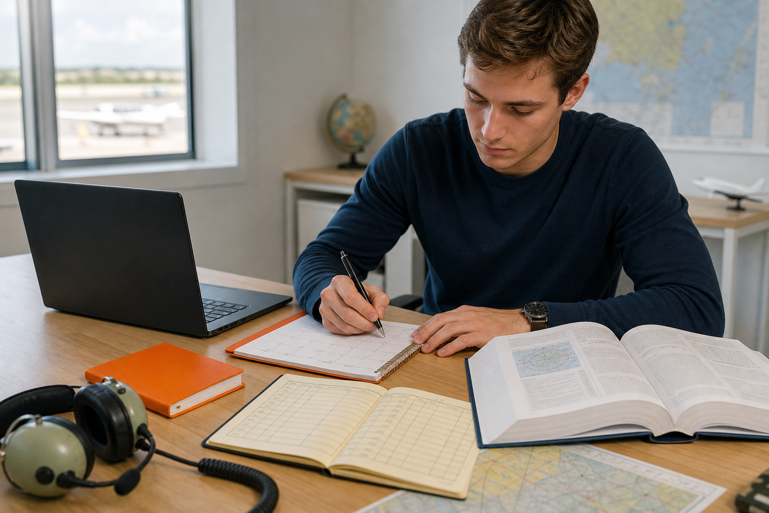 student pilot building an online ground school study plan