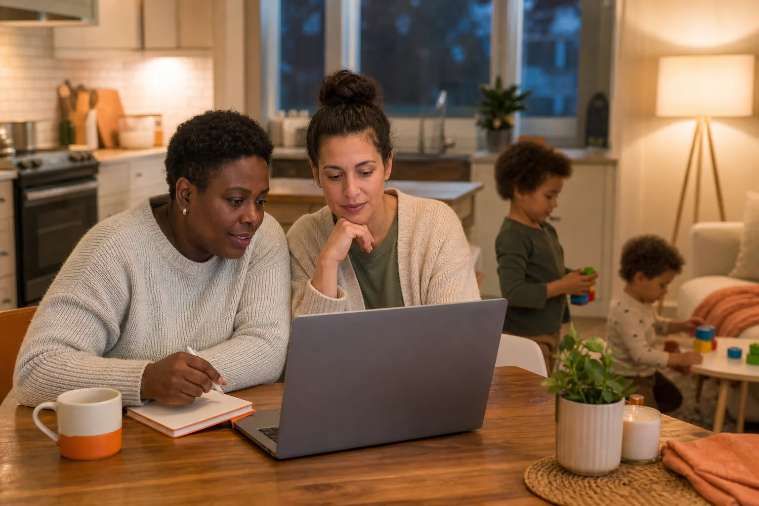 caregivers choosing an online parenting program at home