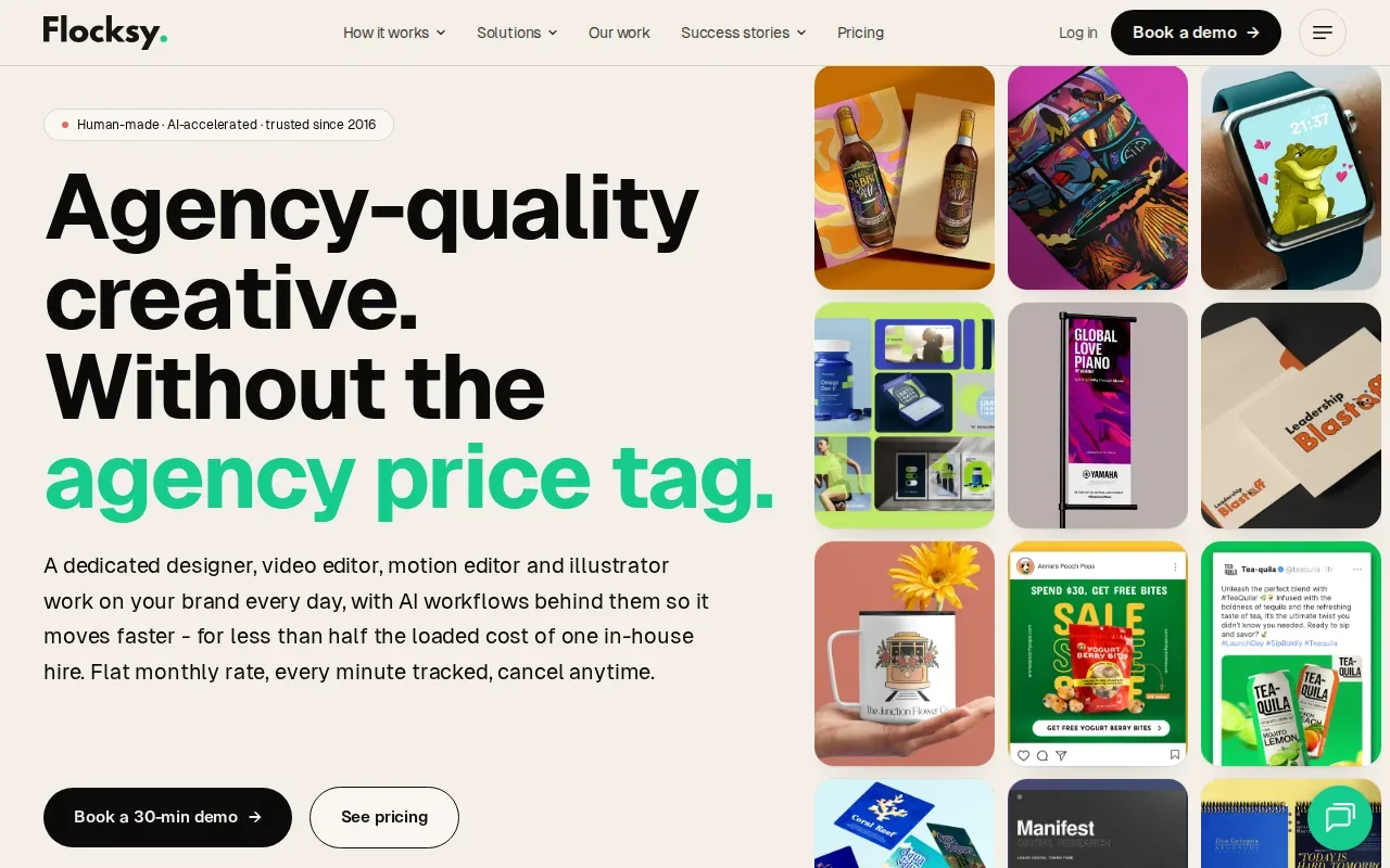 Screenshot of the Flocksy website