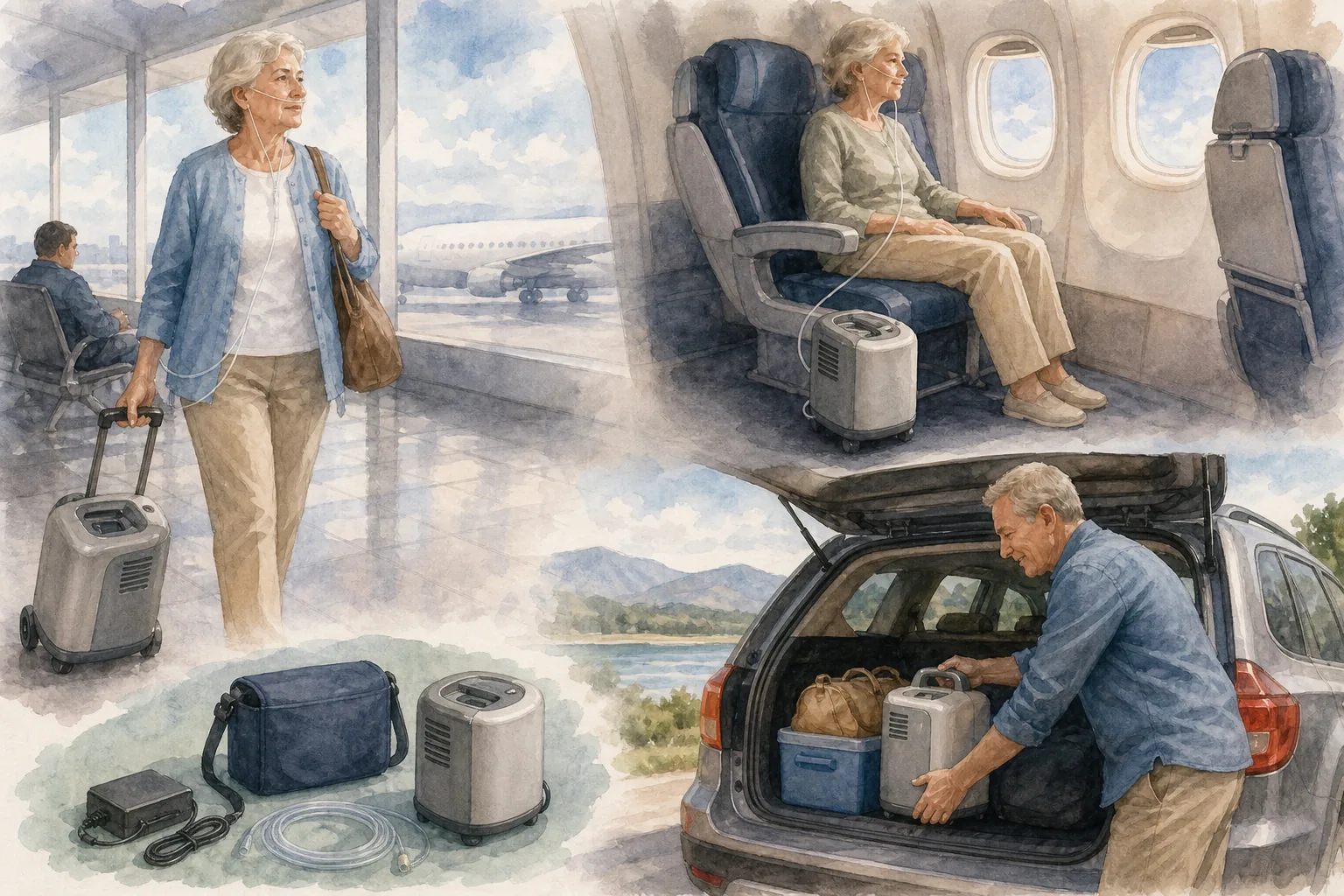 Illustration for Travel-Ready Oxygen Rentals