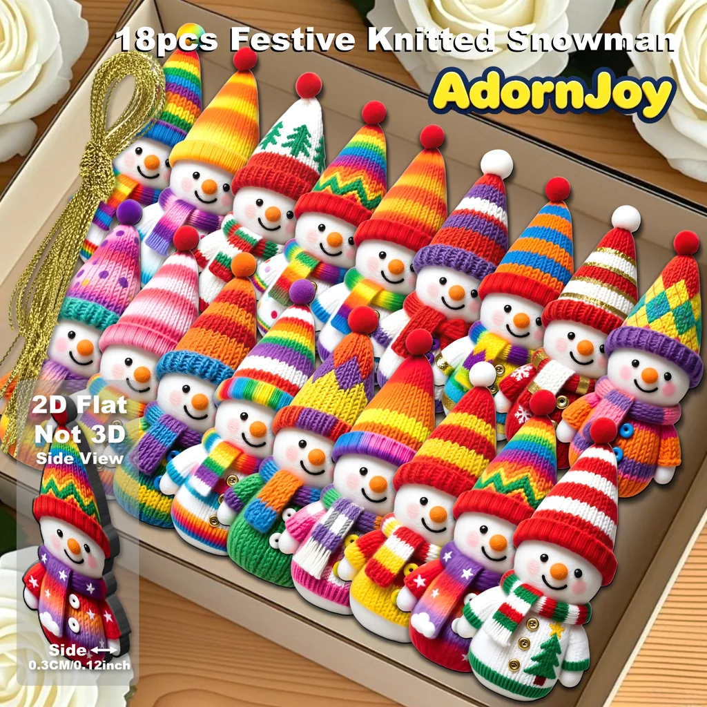 Product photo of AdornJoy 18 Pcs Festive Snowman Christmas Ornament Sets