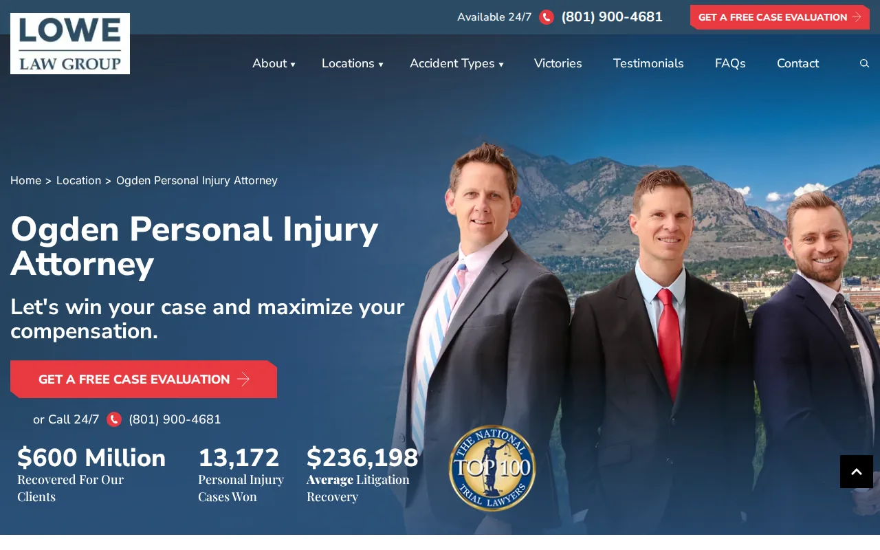 Screenshot of the Lowe Law Group website