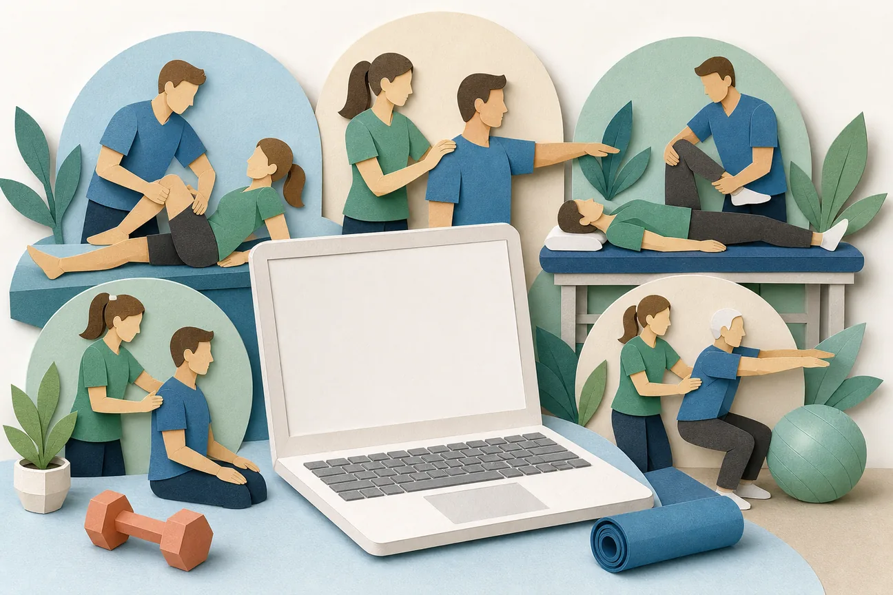 Papercraft illustration of Best Physiotherapy Websites: 5 Options to Explore