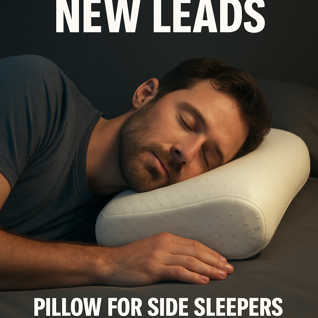 A side sleeper with a supportive latex pillow, showing the neck in neutral alignment. Alt: pillow for side sleepers neck pain