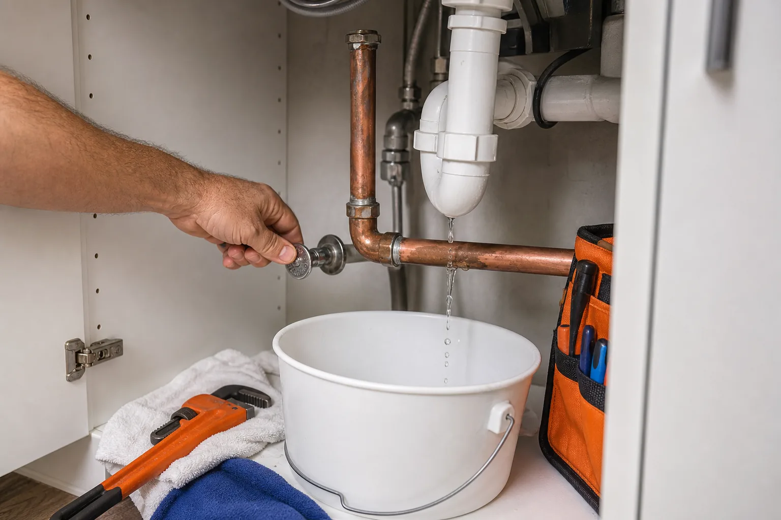 shutting off water before pipe leak repair