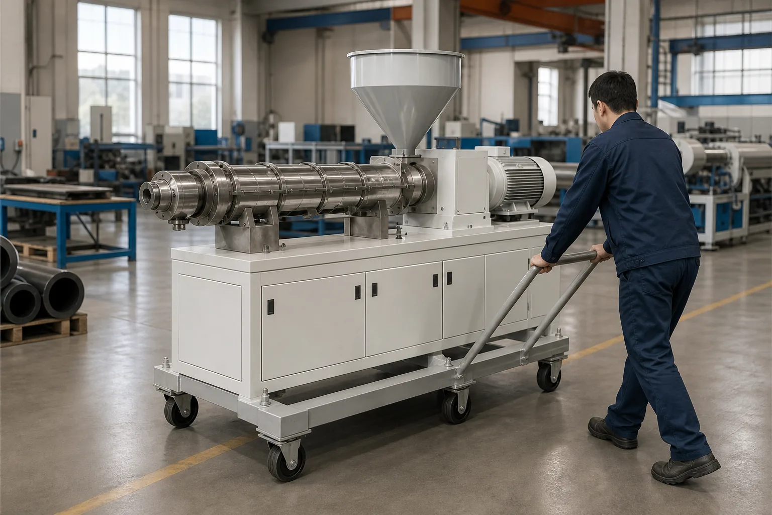 Windsor Machines P-200: visual reference for 8. Windsor Machines P-200 , Trolley base for easy shop‑floor relocation