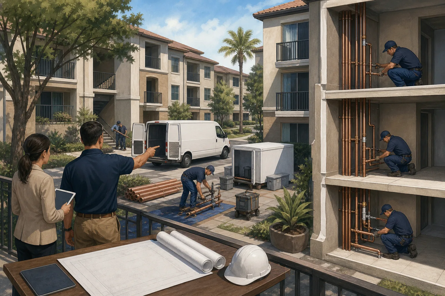 Illustration for Multifamily and HOA Repiping Contractors