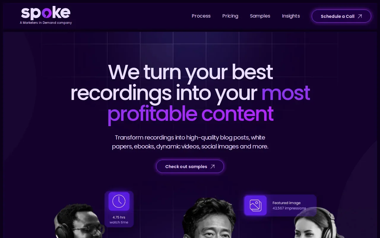 Screenshot of the Spoke Agency website