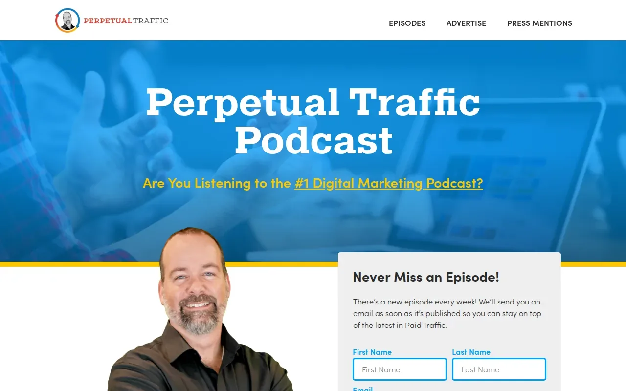 Screenshot of the Perpetual Traffic by Tier 11 website