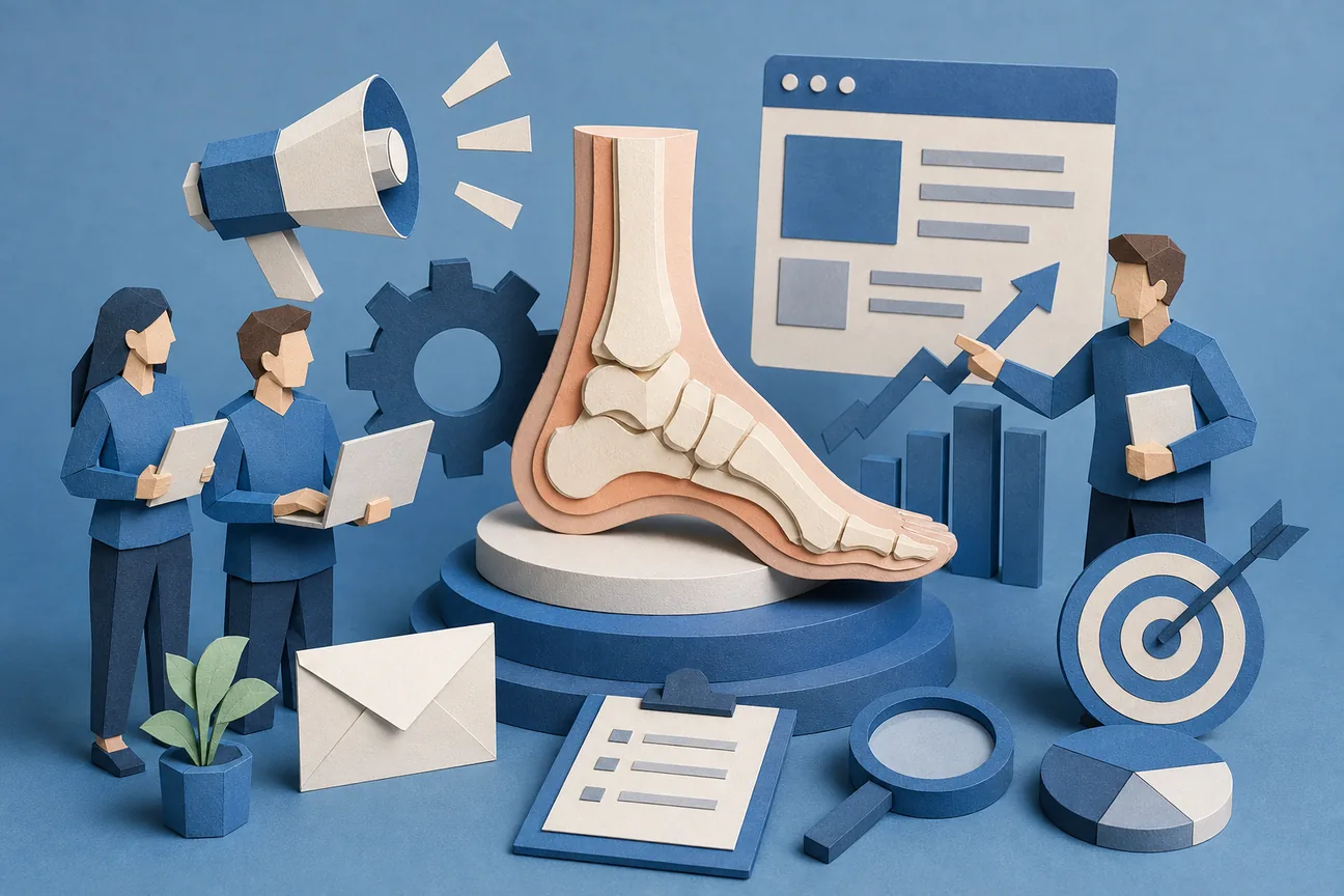 Papercraft illustration of Best Podiatry Marketing Agency: 5 Options