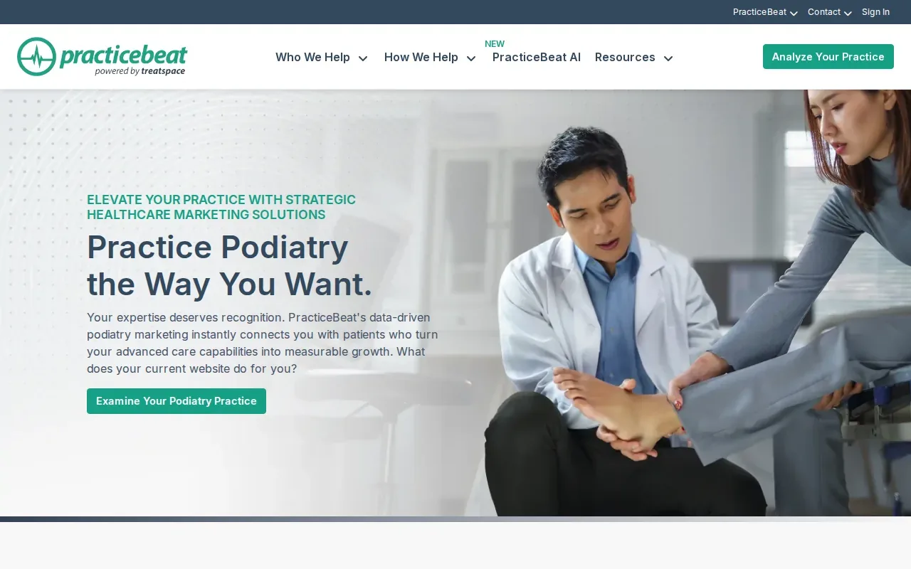 Screenshot of the PracticeBeat website