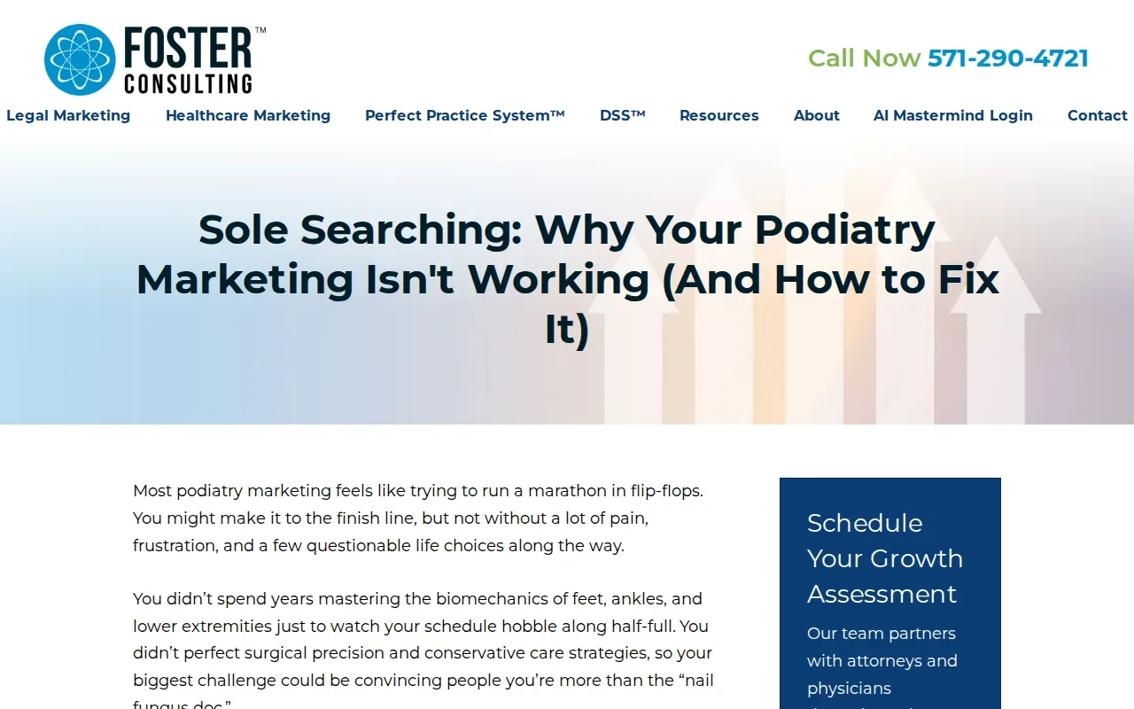 Screenshot of the Foster Web Marketing website