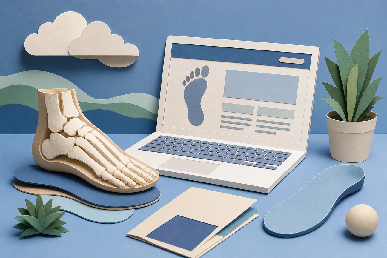 Papercraft illustration of Best Podiatry Websites: 6 Examples to Explore