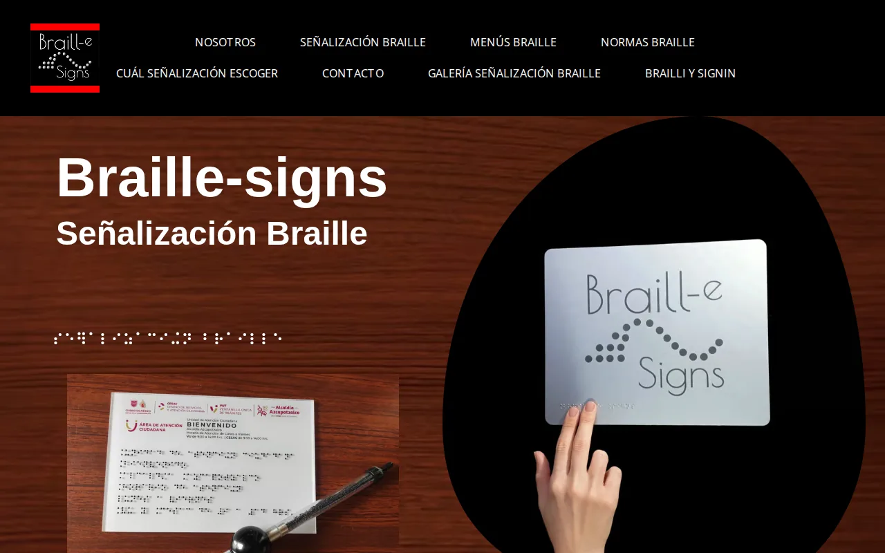 Braille Signs: visual reference for 5. Braille Signs — Alternativas en acrílicos, plásticos y metales