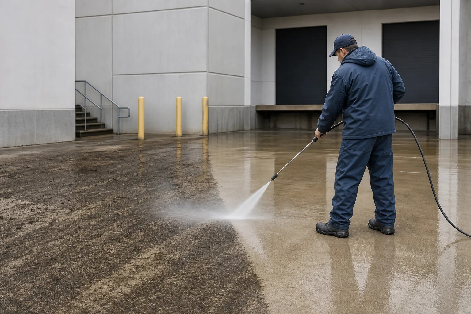 Illustration for Commercial Concrete Pressure Washing