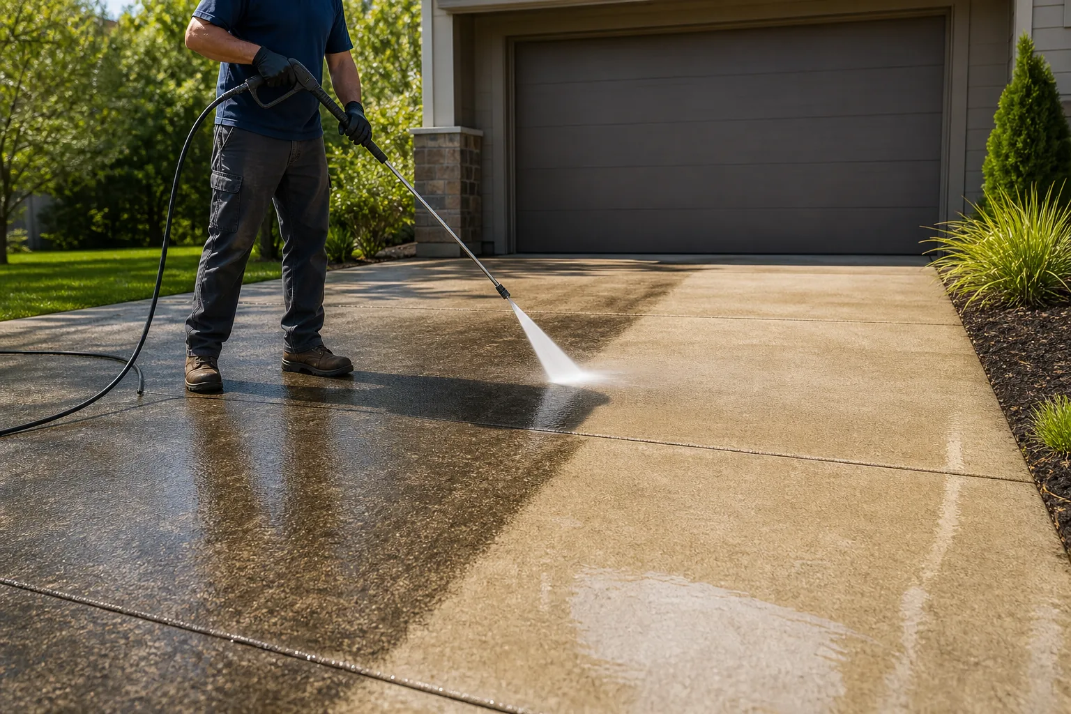 Illustration for Driveway and Flatwork Pressure Washing