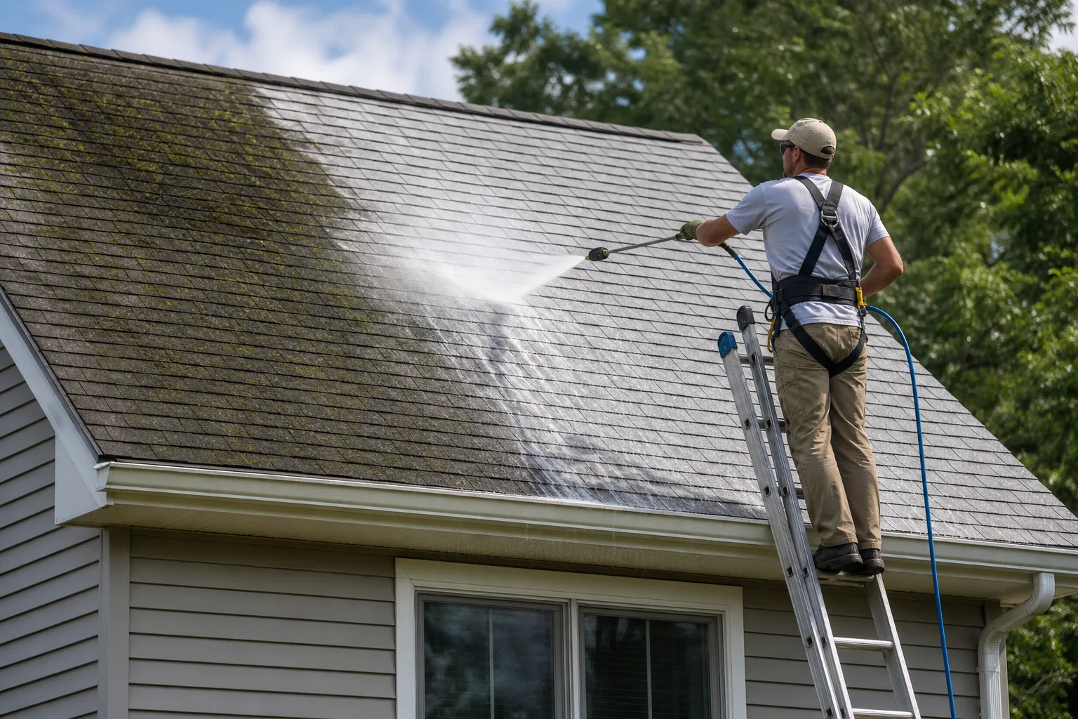 Illustration for Roof Cleaning with Soft Washing