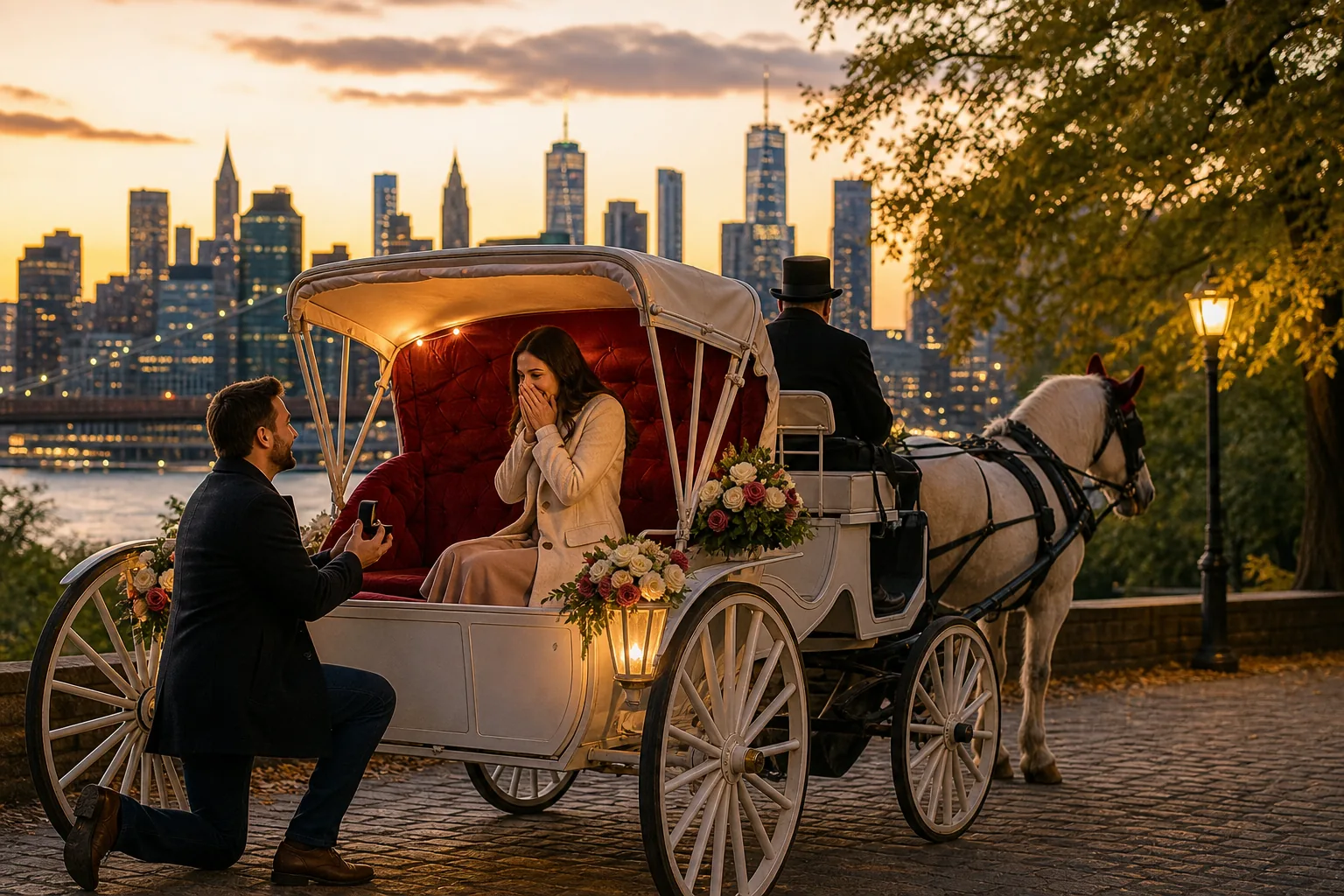 Illustration for 60 min surprise proposal carriage ride