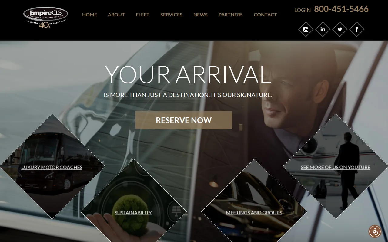 Screenshot of the EmpireCLS website