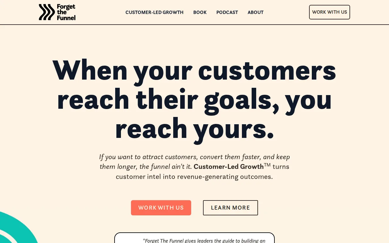 Screenshot of the Forget the Funnel: customer-led B2B SaaS growth website