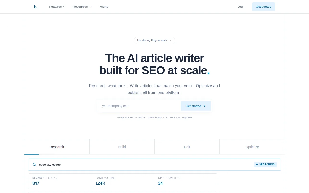 Byword: visual reference for 6. Byword, bulk article generation