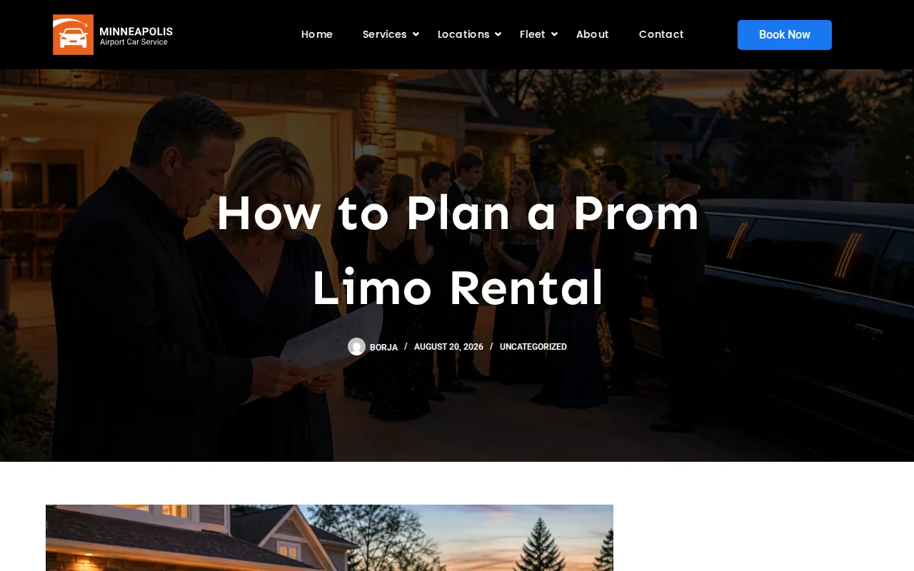 Screenshot of the Minneapolis Airport Car Service website