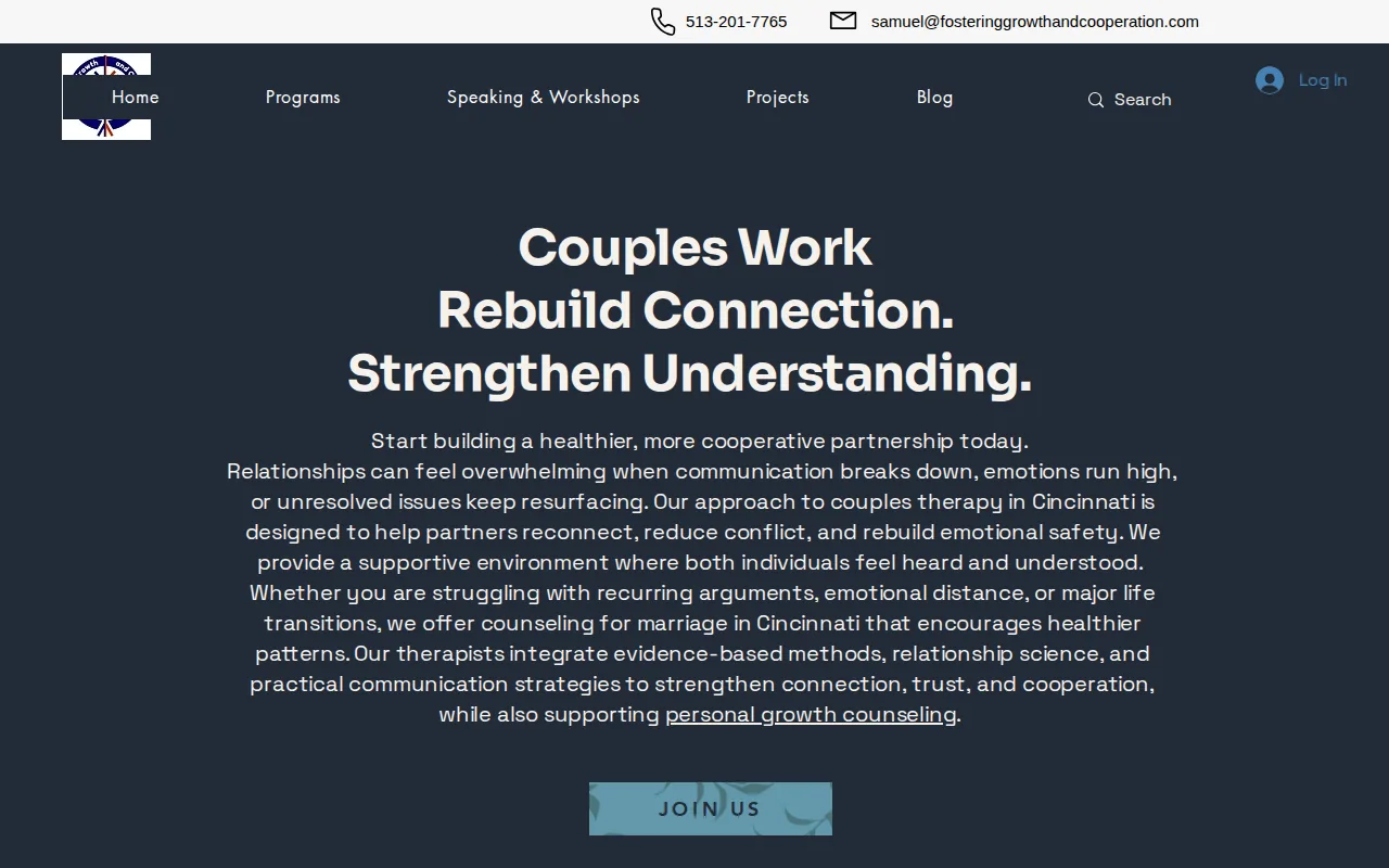 Screenshot of the Fostering Growth and Cooperation website