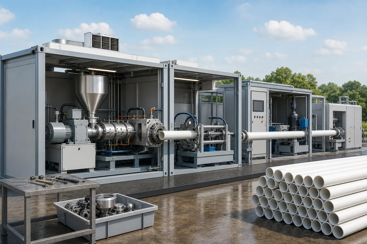 Modular PVC pipe plant with low‑maintenance design: visual reference for 3. Modular PVC pipe plant with low‑maintenance design
