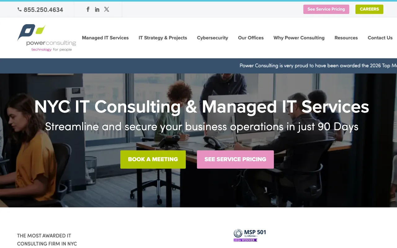 Screenshot of the Power Consulting website