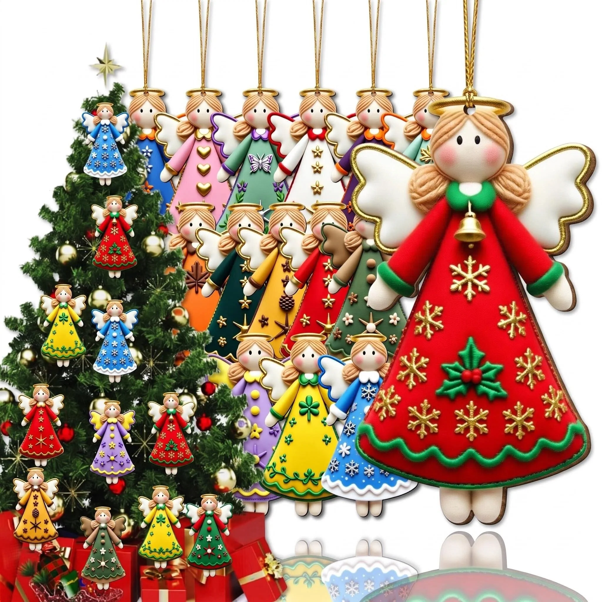 Product photo of the AdornJoy Elegant Angel Christmas Ornament Sets