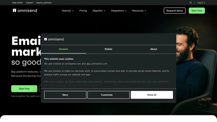 Omnisend homepage