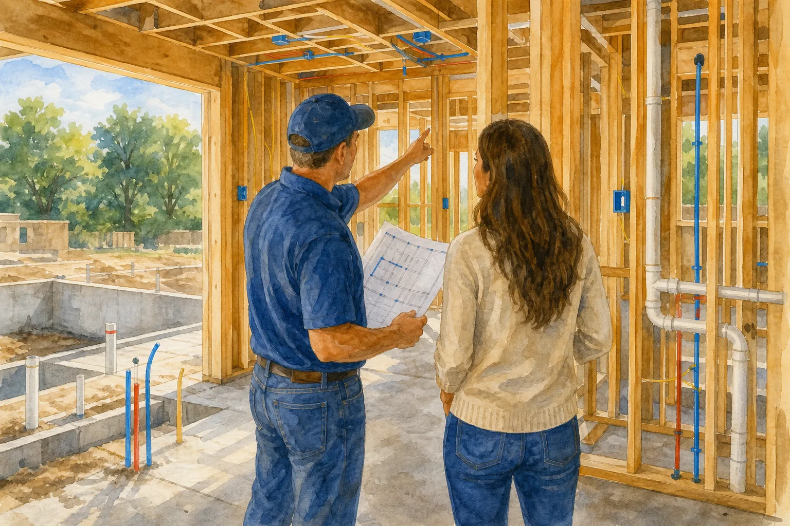 new construction home inspection and construction timeline walkthrough